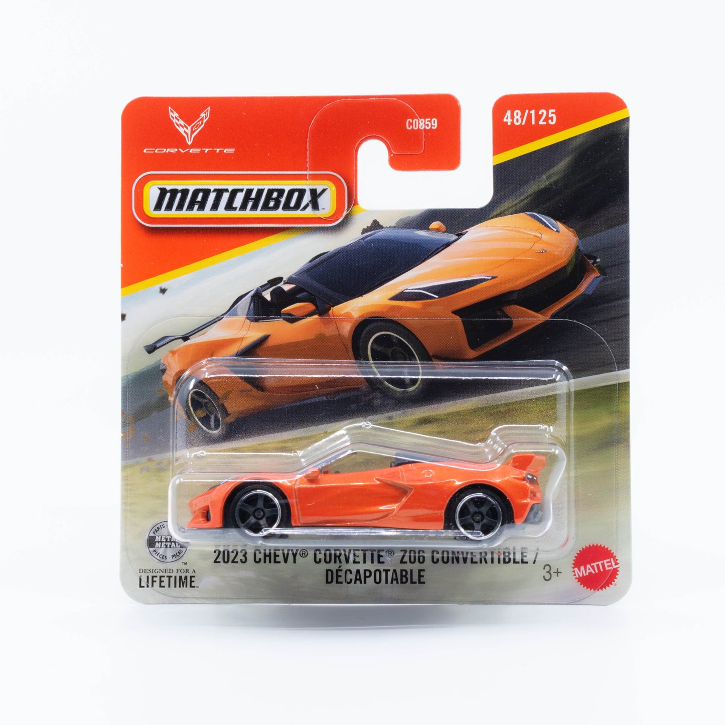 Matchbox 1:64 Chevrolet Corvette Z06 Convertible 2023 orange diecast model