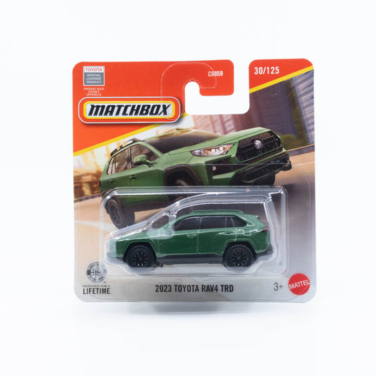 Matchbox basic 2023 Toyota RAV4 TRD dark green modern off-road SUV 1:64 model