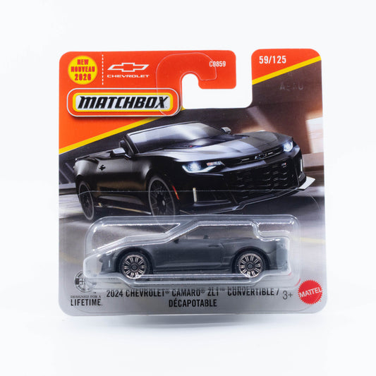 Matchbox 1:64 Chevrolet Camaro ZL1 Convertible 2024 matte black diecast model
