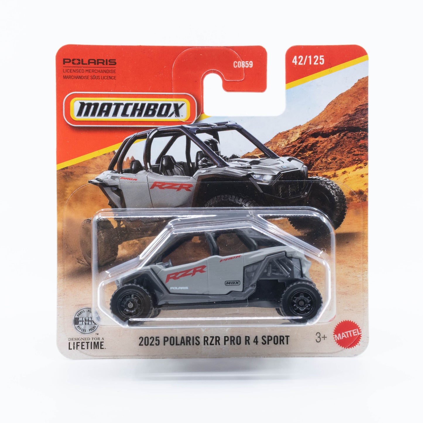 Matchbox 1:64 2025 Polaris RZR Pro R 4 Sport beige off road side by side diecast model