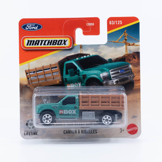 Matchbox Ford F-300 stake bed truck green 1:64 diecast