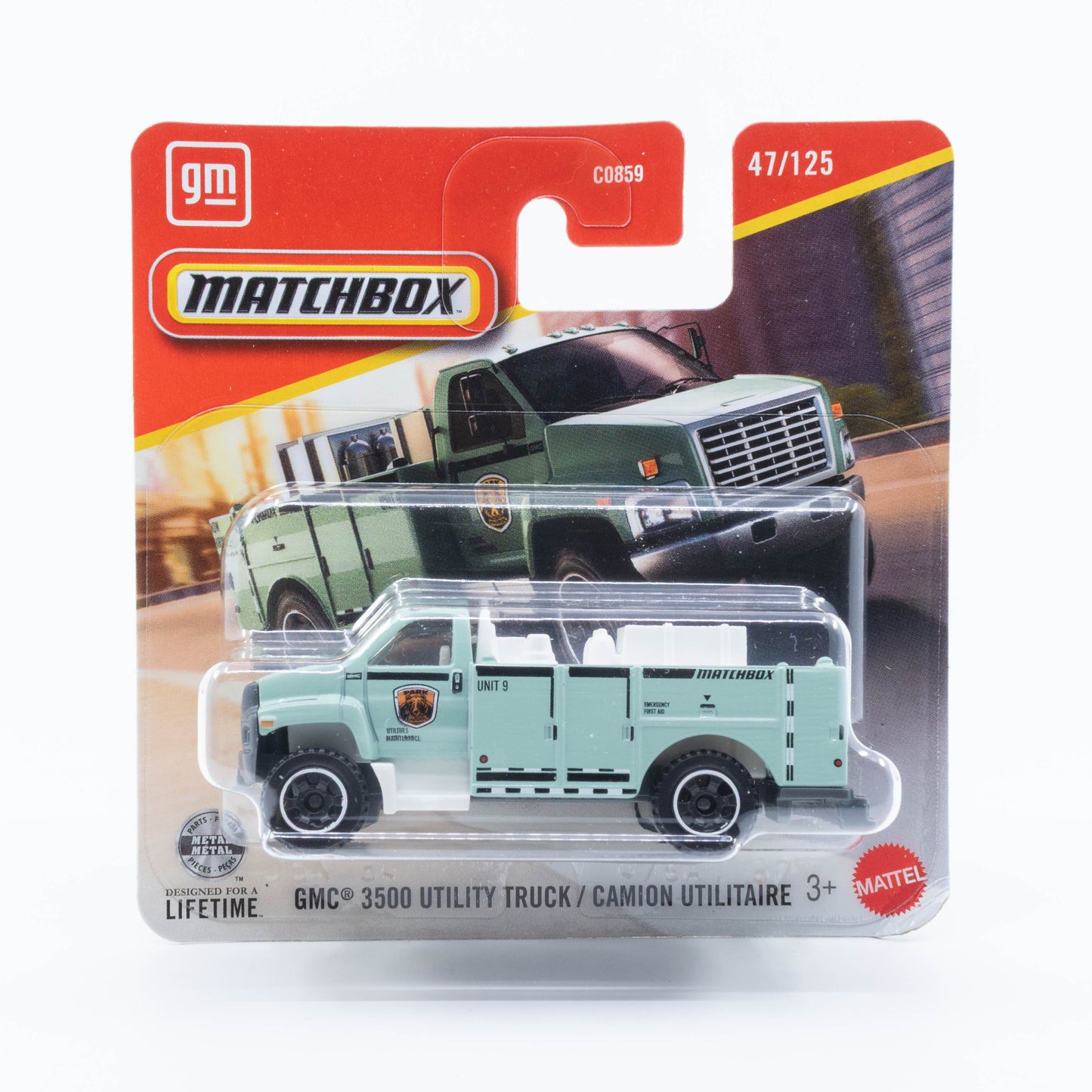 Matchbox 1:64 GMC 3500 Utility Truck green and white national park theme diecast model