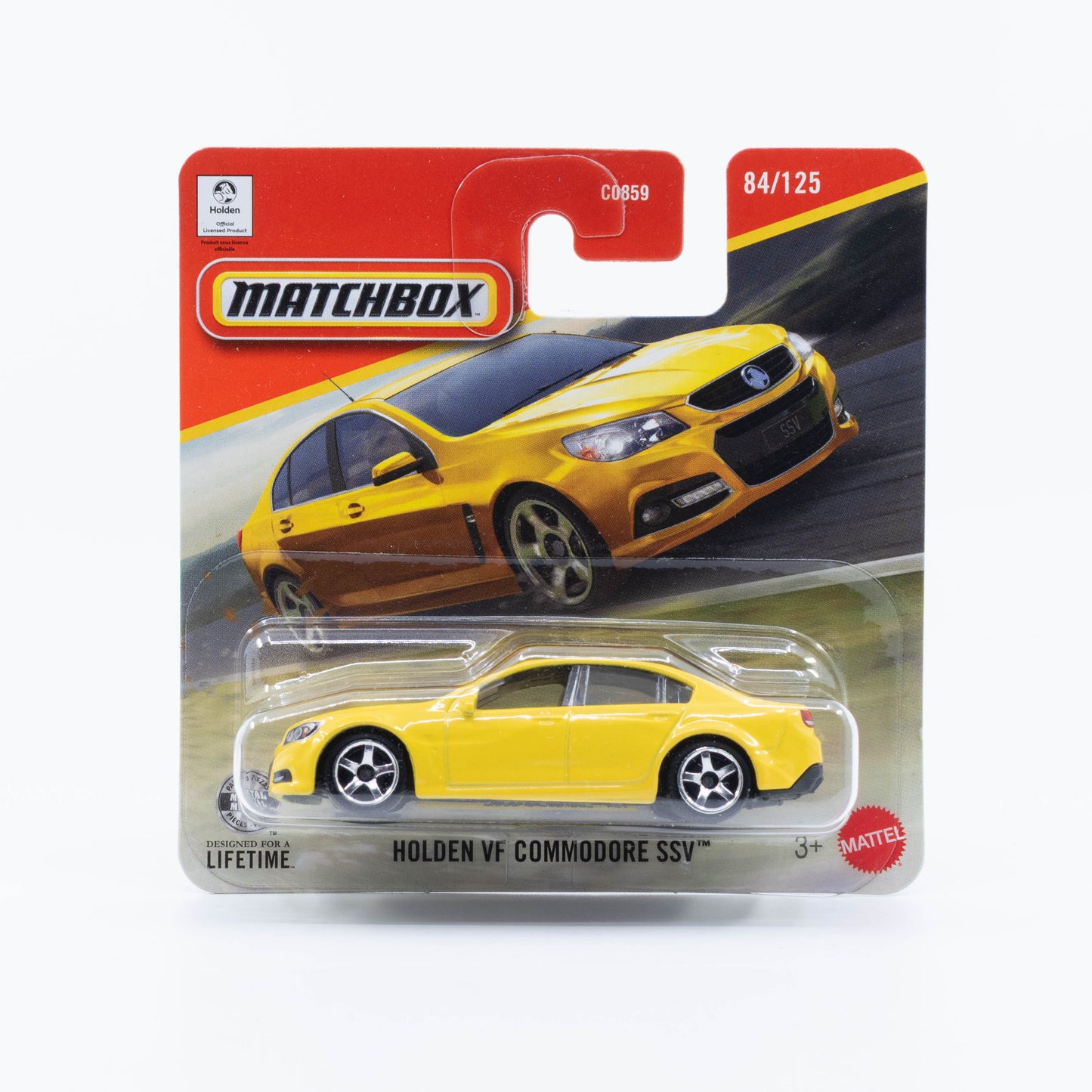 Matchbox Holden VF Commodore SSV Australian performance sedan in 1:64 scale.