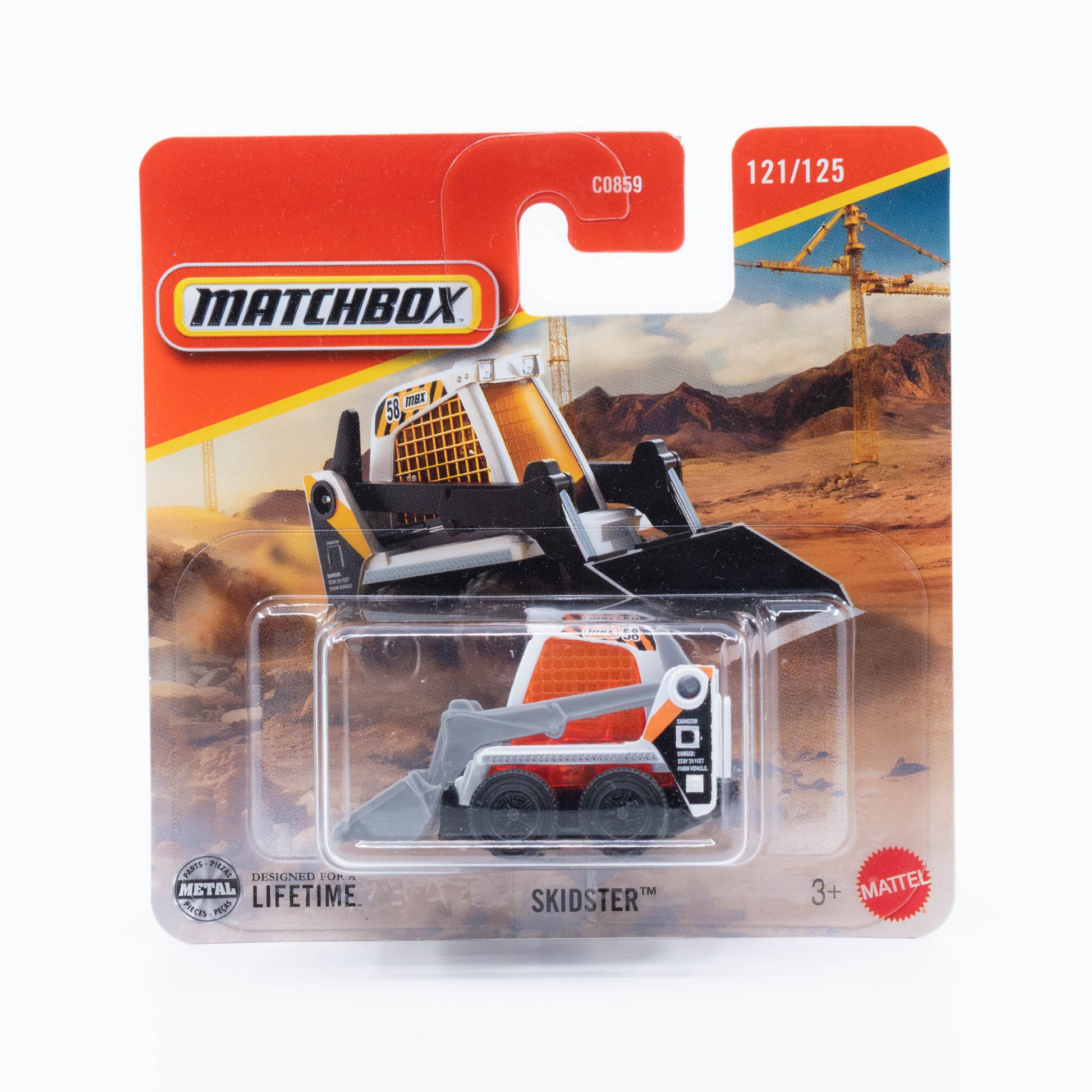 Matchbox 1:64 Skidster construction skid steer loader die-cast model.