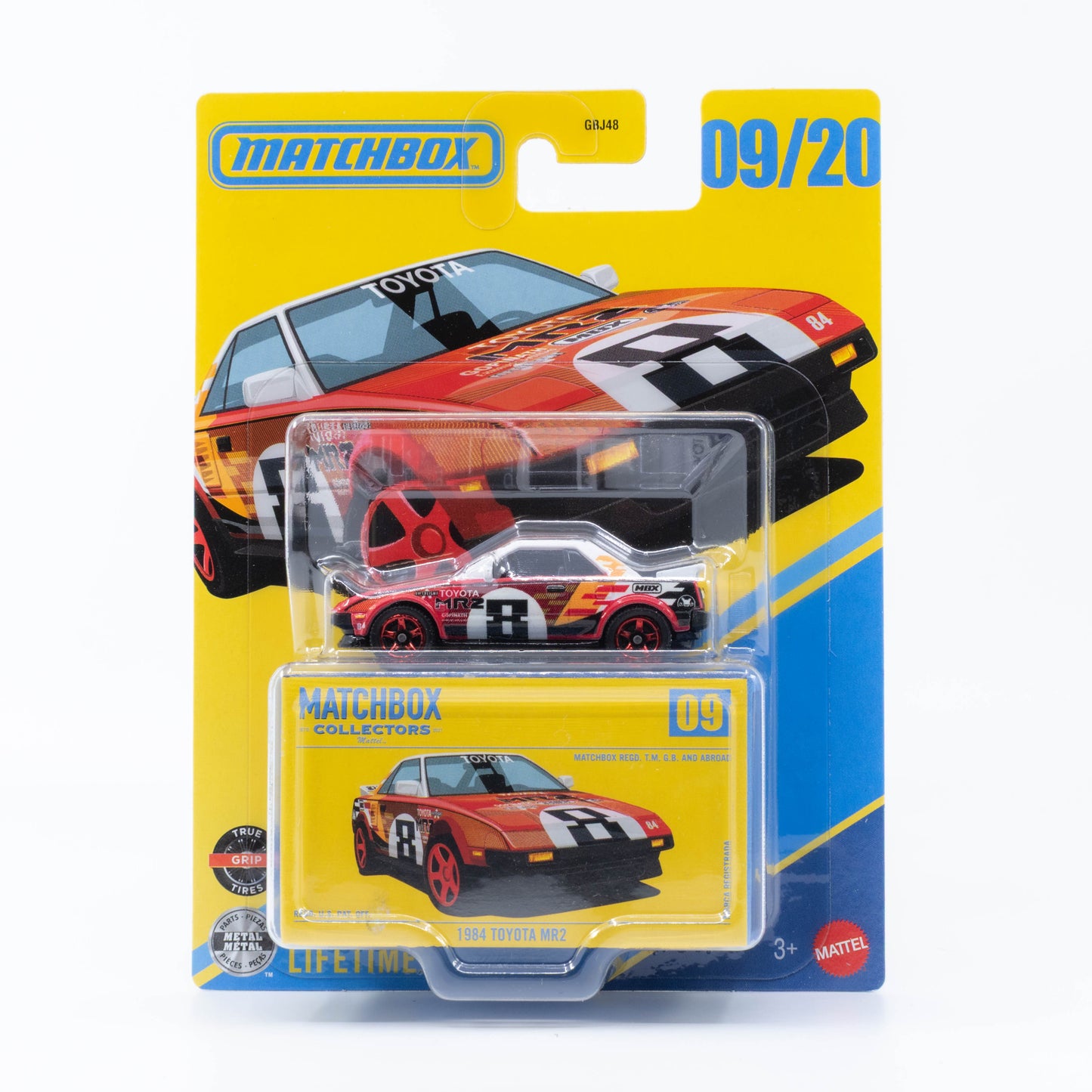Matchbox Collectors 1984 Toyota MR2 racing livery 1:64 diecast car