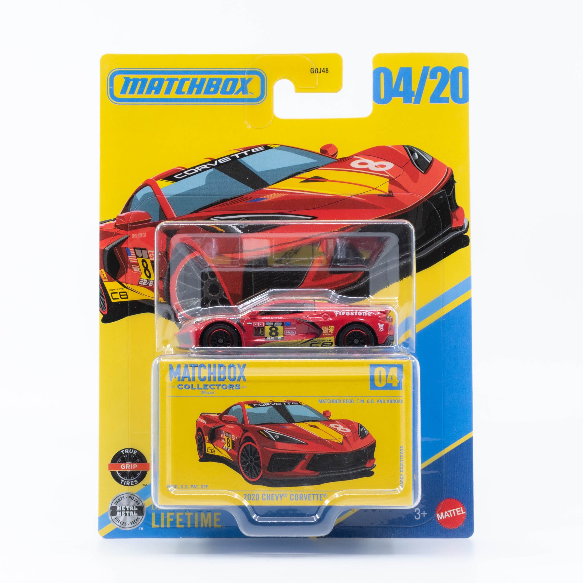 Matchbox Collectors 2020 Chevy Corvette red racing livery opening engine 1:64