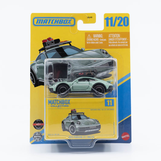Matchbox Collectors 1:64 2023 Porsche 911 Rallye diecast model.