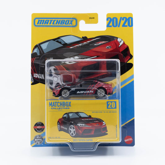 Matchbox Collectors 1:64 Toyota Supra 2023 in Advan racing livery diecast model.
