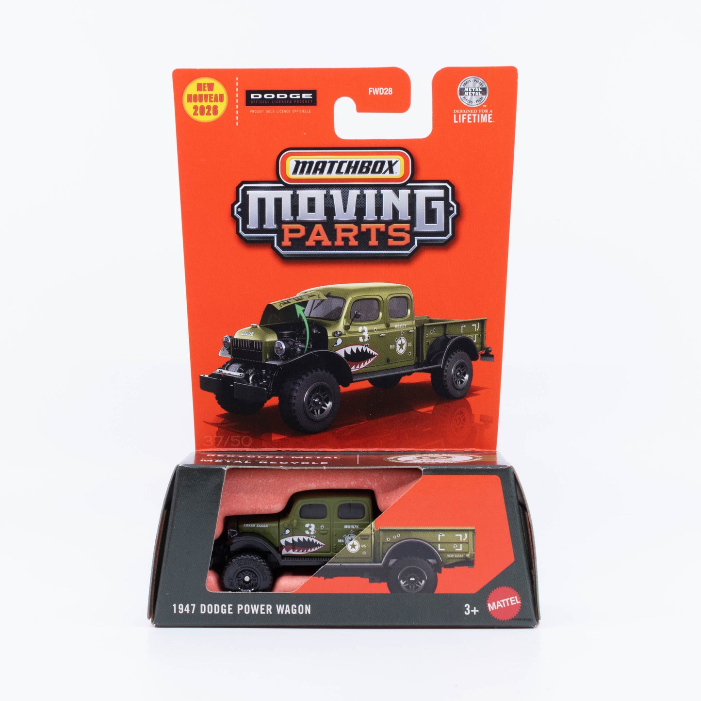 Matchbox Moving Parts 1947 Dodge Power Wagon with opening hood.