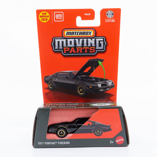 Matchbox 1977 Pontiac Firebird black gold opening hood 1:64 diecast