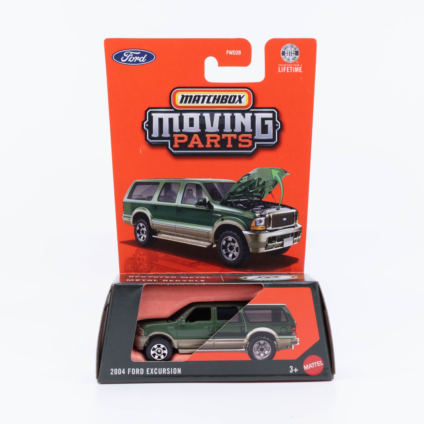 Matchbox Moving Parts 2004 Ford Excursion with opening hood.