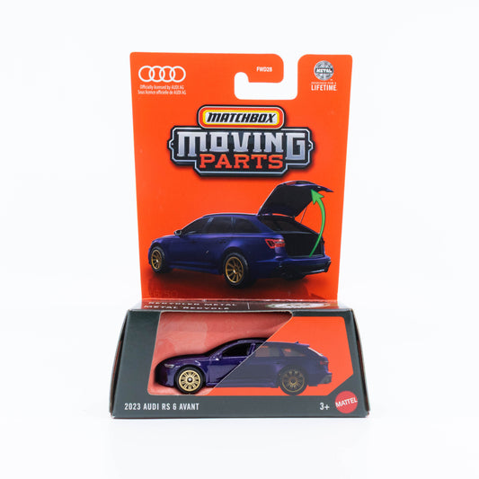 Matchbox Moving Parts 1:64 2023 Audi RS 6 Avant diecast model with movable trunk