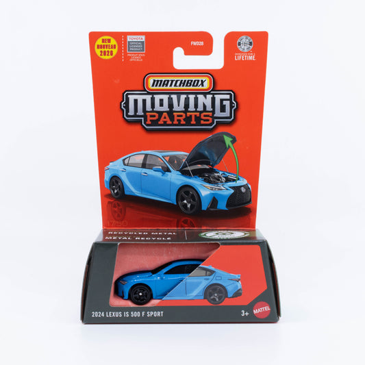 Matchbox Moving Parts 2024 Lexus IS 500 F Sport blue new casting with opening hood 1:64 diecast model