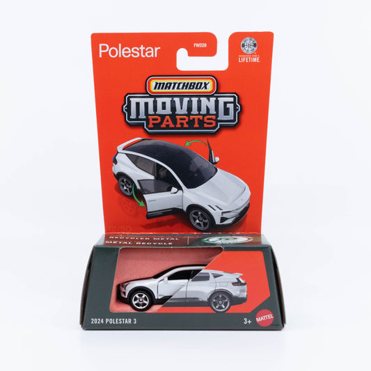 Matchbox Moving Parts 2024 Polestar 3 white with opening doors 1:64 diecast model