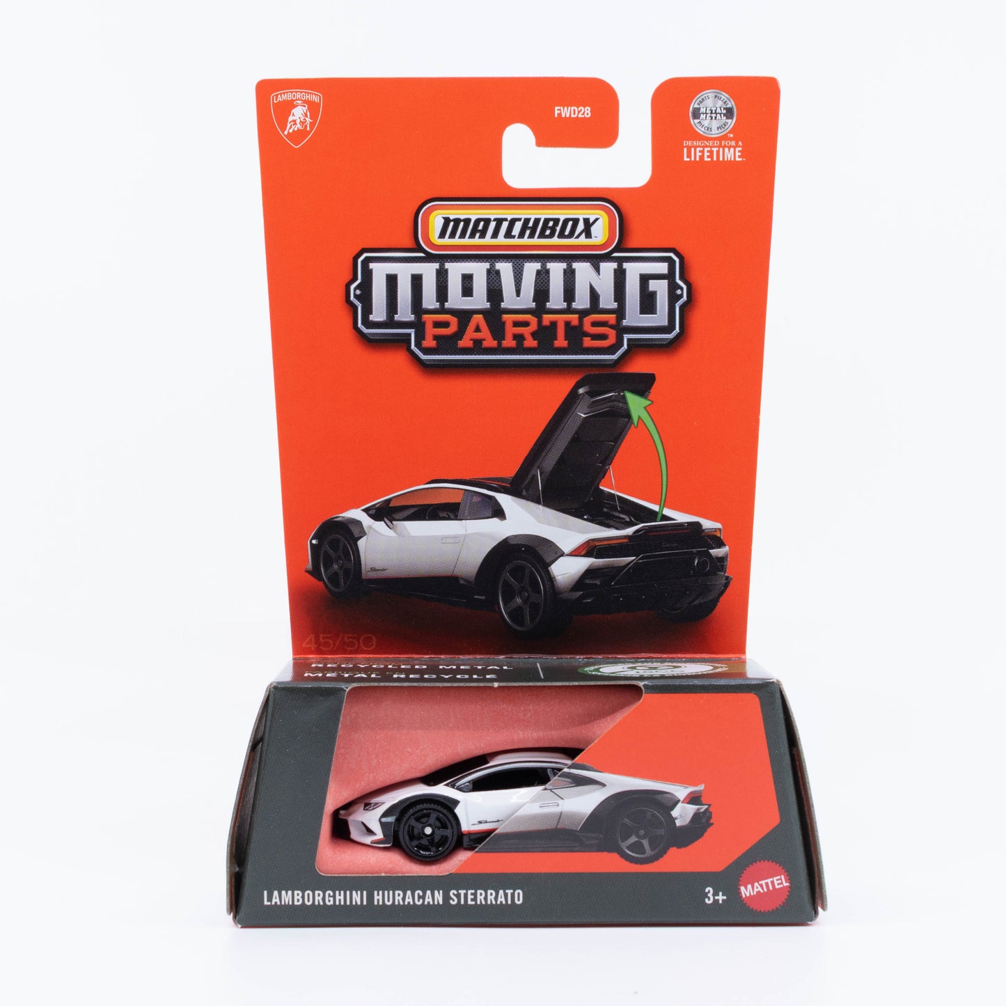 Matchbox Moving Parts Lamborghini Huracán Sterrato with opening rear hatch.