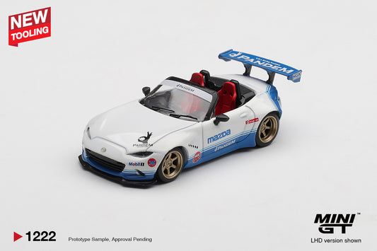 Mini GT 1:64 Mazda MX-5 ND Miata Pandem IMSA 2025 new tooling diecast model. Front