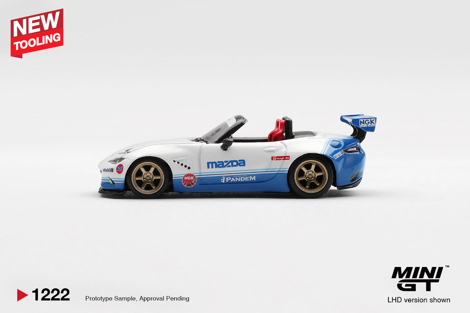 Mini GT 1:64 Mazda MX-5 ND Miata Pandem IMSA 2025 new tooling diecast model. Side