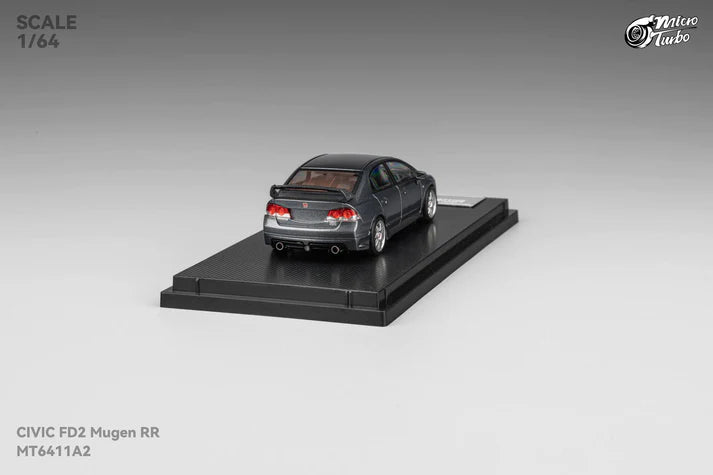 Micro Turbo 1:64 Honda Civic Type R FD2 Mugen RR metallic grey opening hood detailed engine diecast model