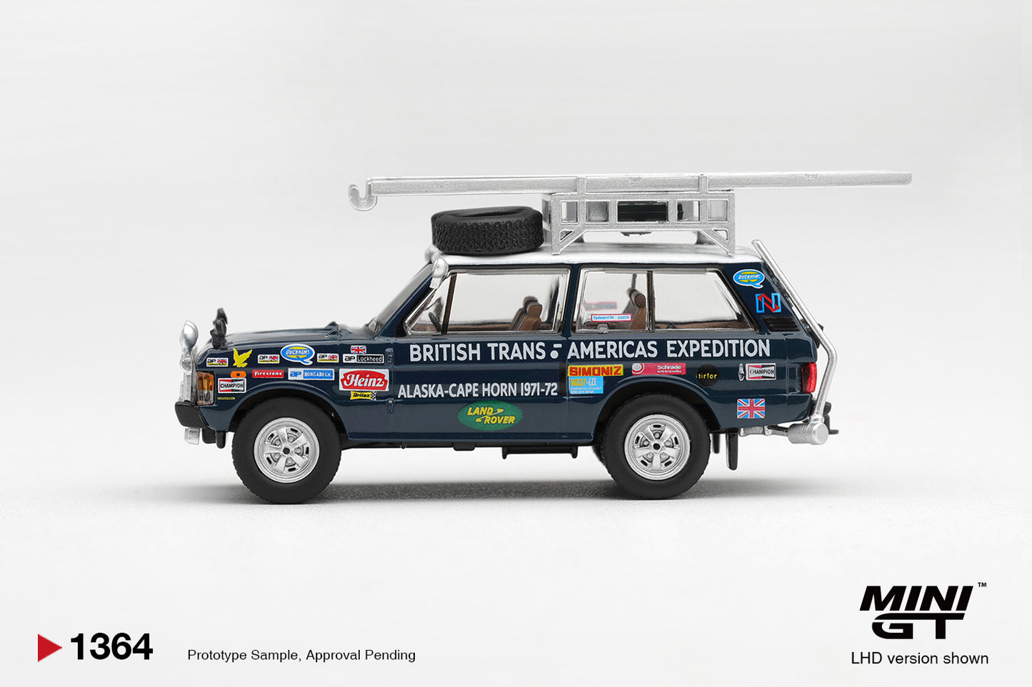 Mini GT 1971 Land Rover Range Rover British Trans-Americas Expedition.
