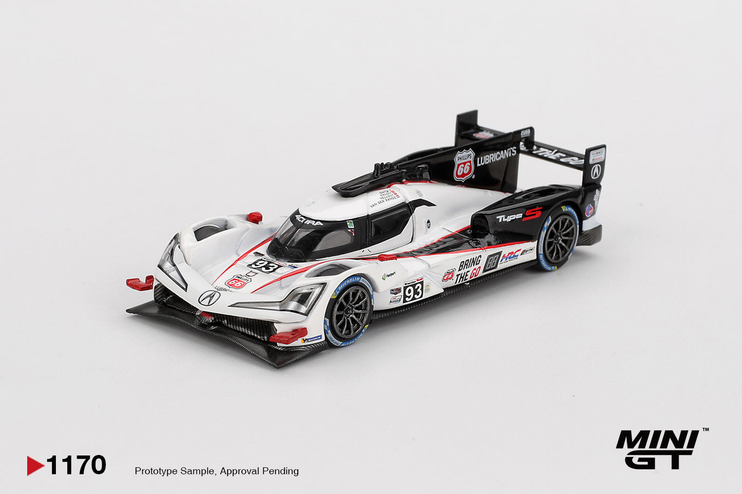 Mini GT 1:64 Acura ARX-06 GTP #93 Acura Meyer Shank Racing Daytona 24 Hours 2025. Front