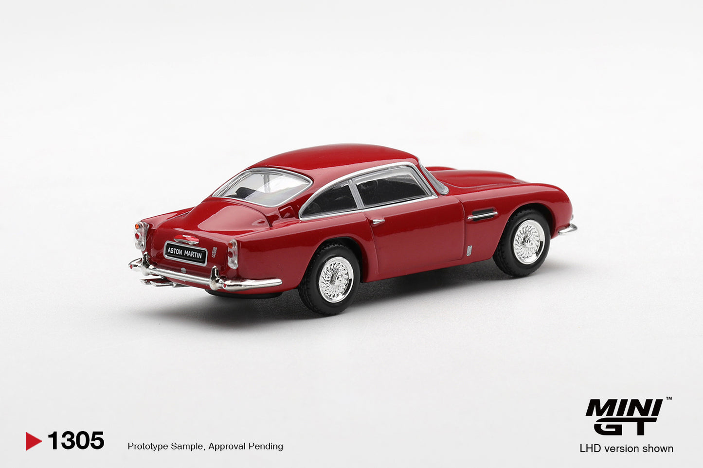 Mini GT Aston Martin DB5 Fiesta Red 1965 1:64 diecast car. Back
