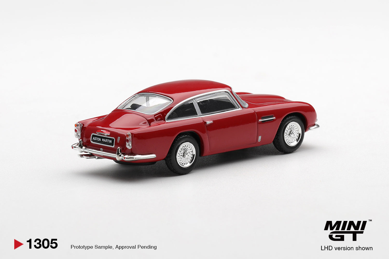 Mini GT Aston Martin DB5 Fiesta Red 1965 1:64 diecast car. Back