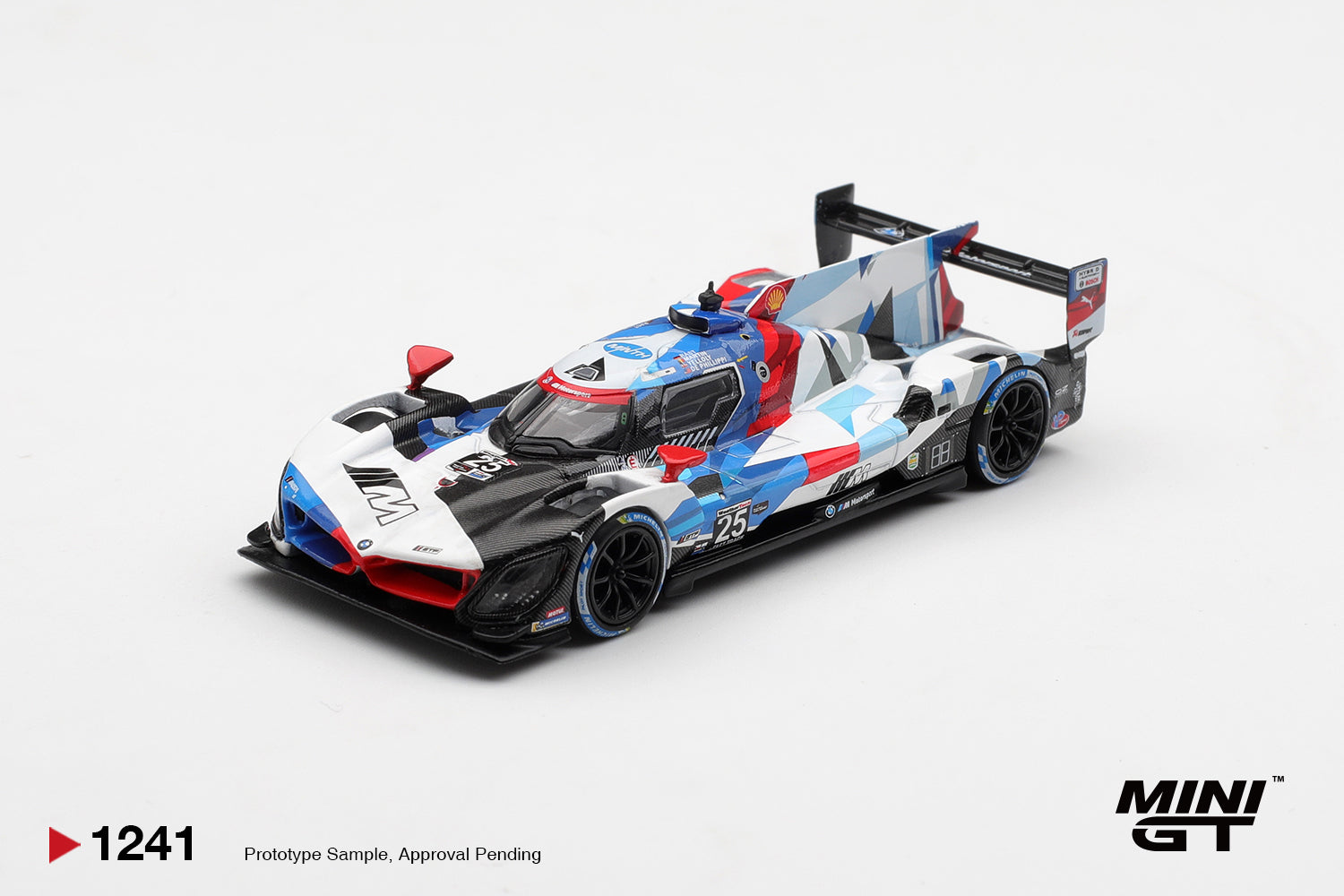 Mini GT BMW M Hybrid V8 GTP #25 Daytona 24h 2024 1:64 diecast model. Front