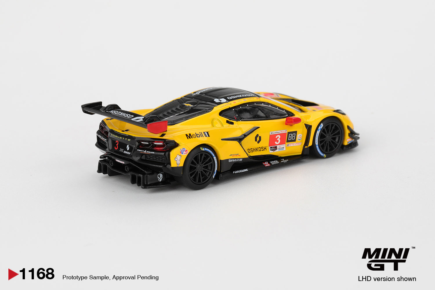 1:64 Mini GT Chevrolet Corvette Z06 GT3 R #3 Daytona 24 Hours 2025 – Pratt Miller Motorsports die-cast race car. Back