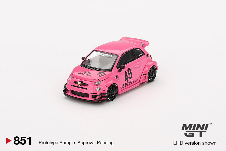 (Pre-Order) Mini GT - Fiat 595 Abarth LB-Works X Abas Works Pink 2024