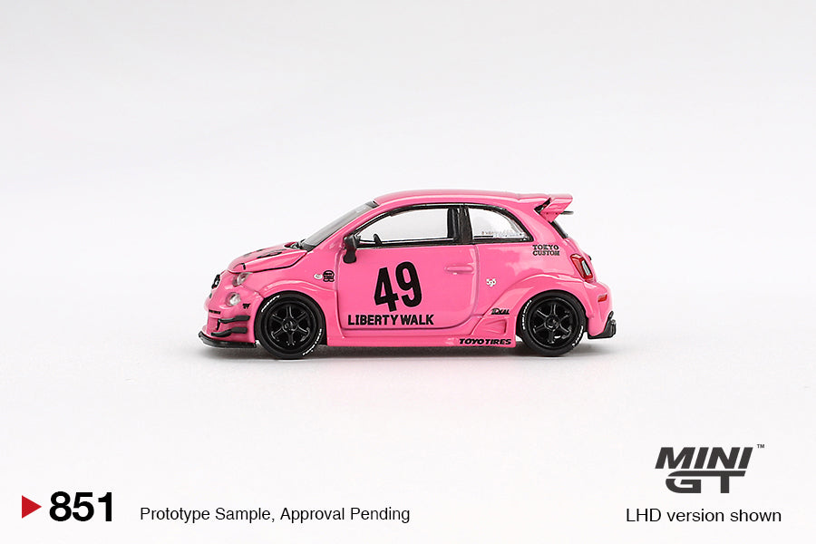 (Pre-Order) Mini GT - Fiat 595 Abarth LB-Works X Abas Works Pink 2024