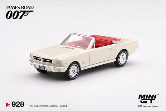 Mini GT Ford Mustang Convertible from James Bond Goldfinger 1964 in 1:64 scale.