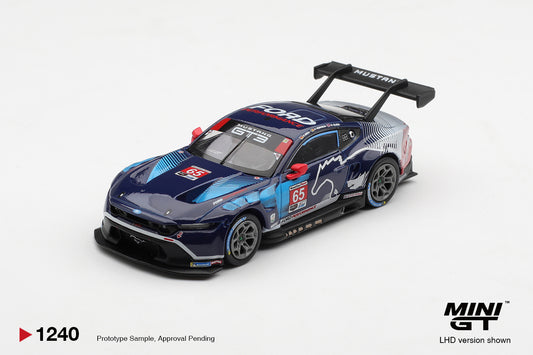 Mini GT Ford Mustang GT3 #65 Daytona 24h 2025 winner 1:64 diecast model. Front