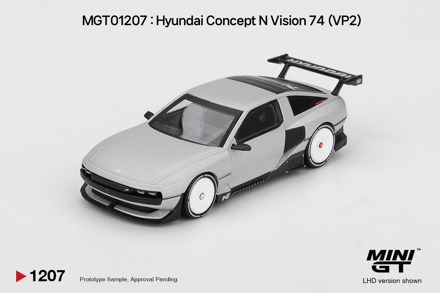 Mini GT 1:64 Hyundai Concept N Vision 74 VP2 2022 futuristic retro-inspired hydrogen concept car model
