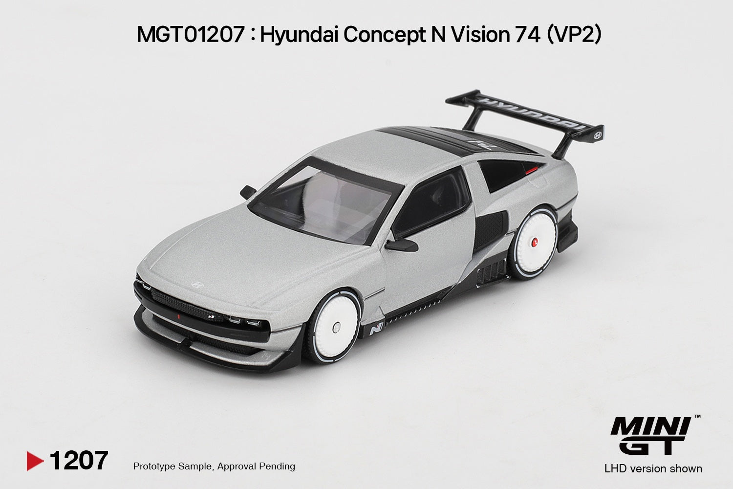 Mini GT 1:64 Hyundai Concept N Vision 74 VP2 2022 futuristic retro-inspired hydrogen concept car model