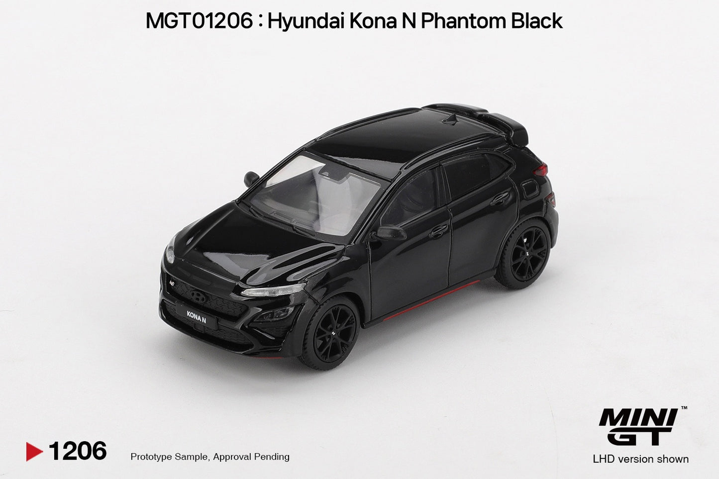 Mini GT 1:64 Hyundai Kona N 2022 Phantom Black modern sporty performance SUV model