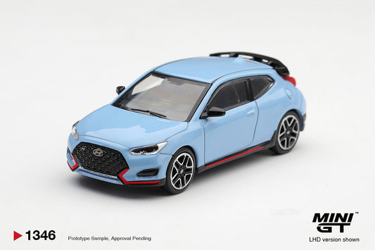 Mini GT Hyundai Veloster N in Performance Blue.