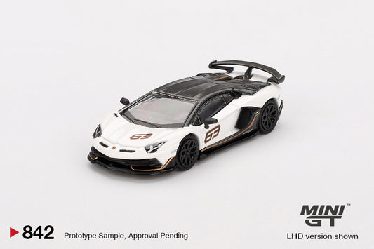 (Pre-Order) Mini GT - Lamborghini Aventador SVJ 63 Bianco Asopo 2022