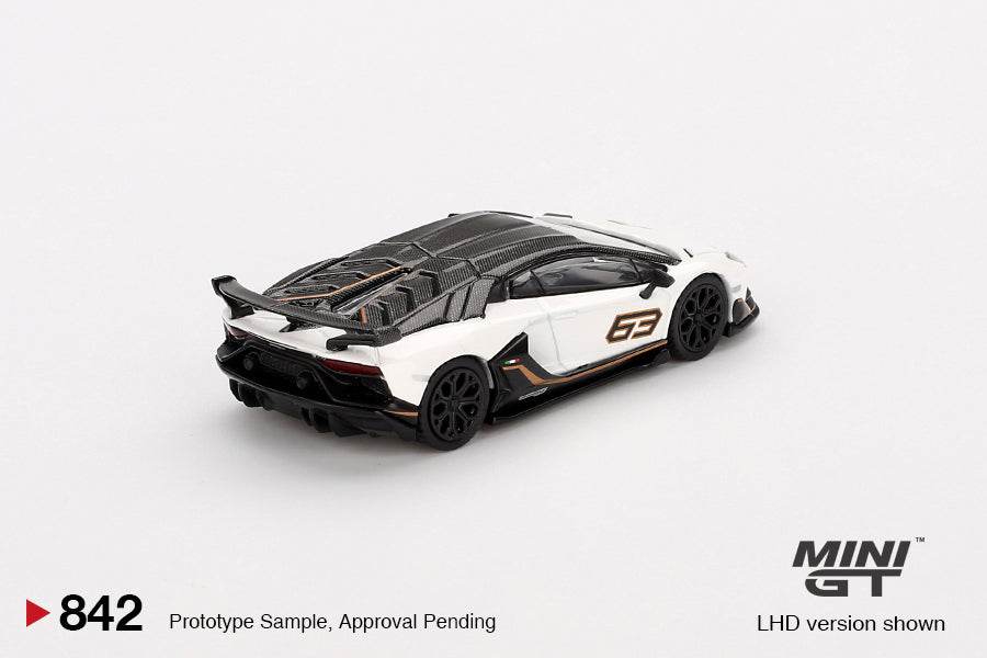 (Pre-Order) Mini GT - Lamborghini Aventador SVJ 63 Bianco Asopo 2022