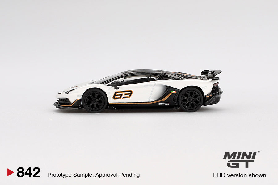 (Pre-Order) Mini GT - Lamborghini Aventador SVJ 63 Bianco Asopo 2022