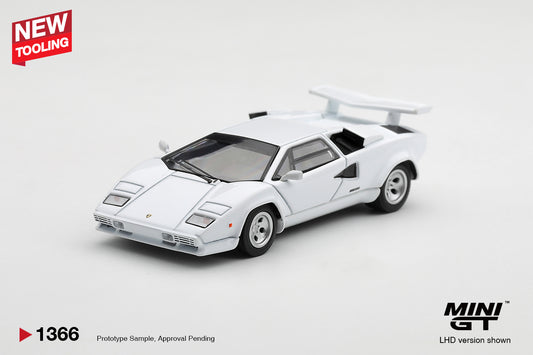 Mini GT 1982 Lamborghini Countach LP500S in Bianco white.