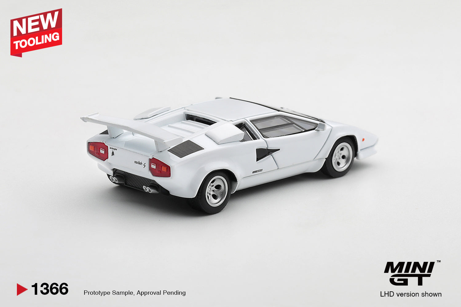 Mini GT 1982 Lamborghini Countach LP500S in Bianco white.