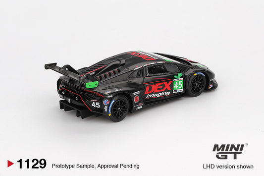 Mini GT 1:64 Lamborghini Huracán GT3 EVO 2 #45 DEX Imaging Daytona 24 Hrs 2024 diecast model car. Back