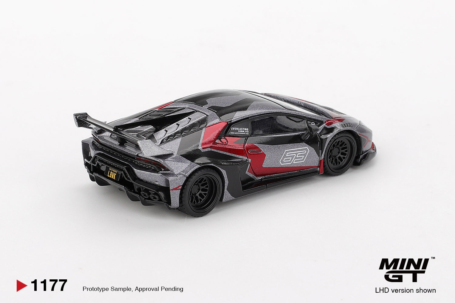 Mini GT 1:64 Lamborghini Huracán GT Ronin 2025 modern GT-style supercar model. Back