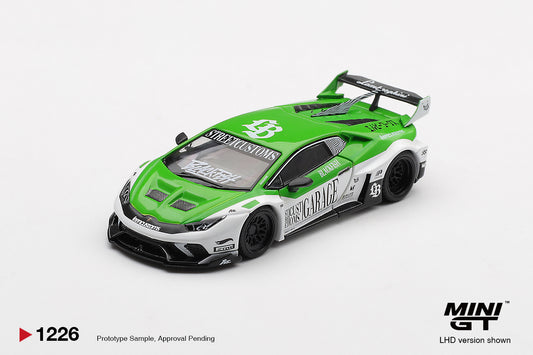Mini GT 1:64 Lamborghini Huracan LB Works GT Street Customs 2025 diecast model. Front