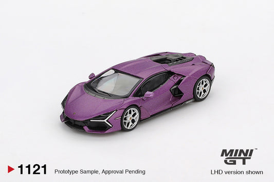 Mini GT Lamborghini Revuelto Viola 30th Matte 2024 1:64 scale diecast model. Front
