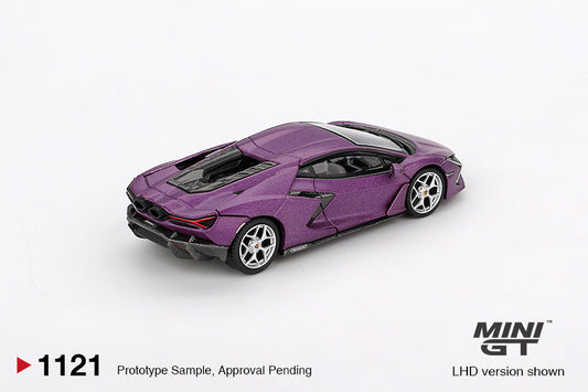 Mini GT Lamborghini Revuelto Viola 30th Matte 2024 1:64 scale diecast model. Back
