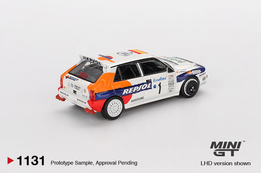 Mini GT 1:64 Lancia Delta Integrale Evoluzione #1 Rally Monte Carlo 1993 diecast rally car. Back