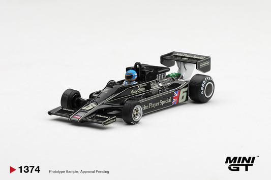 Mini GT Lotus 78 #6 Ronnie Peterson South African Grand Prix winner 1978 in 1:64 scale.