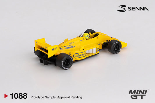 Mini GT 1:64 Lotus 99T #12 Ayrton Senna 1987 Monaco GP Winner diecast model. Back