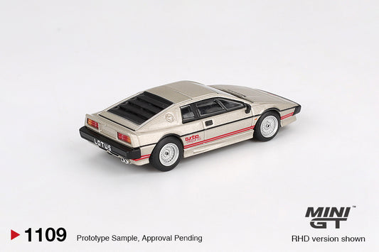 Mini GT Lotus Esprit Turbo 1980 Metallic Silver 1:64 diecast model car. Back